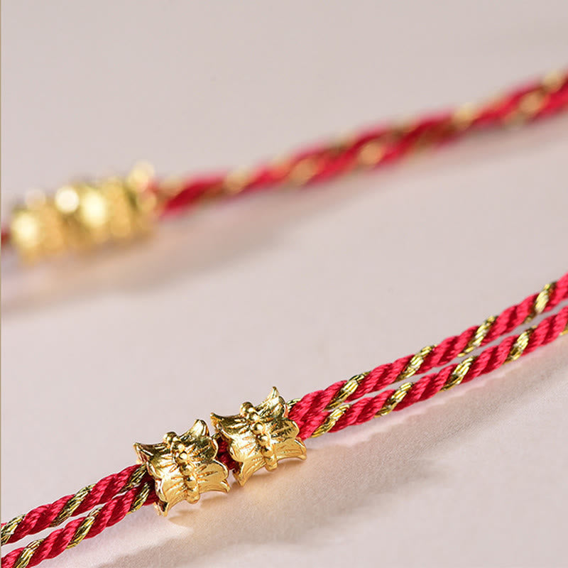 Buddha Stones Five-Emperor Coins Copper Balance Hand-Woven String Bracelet