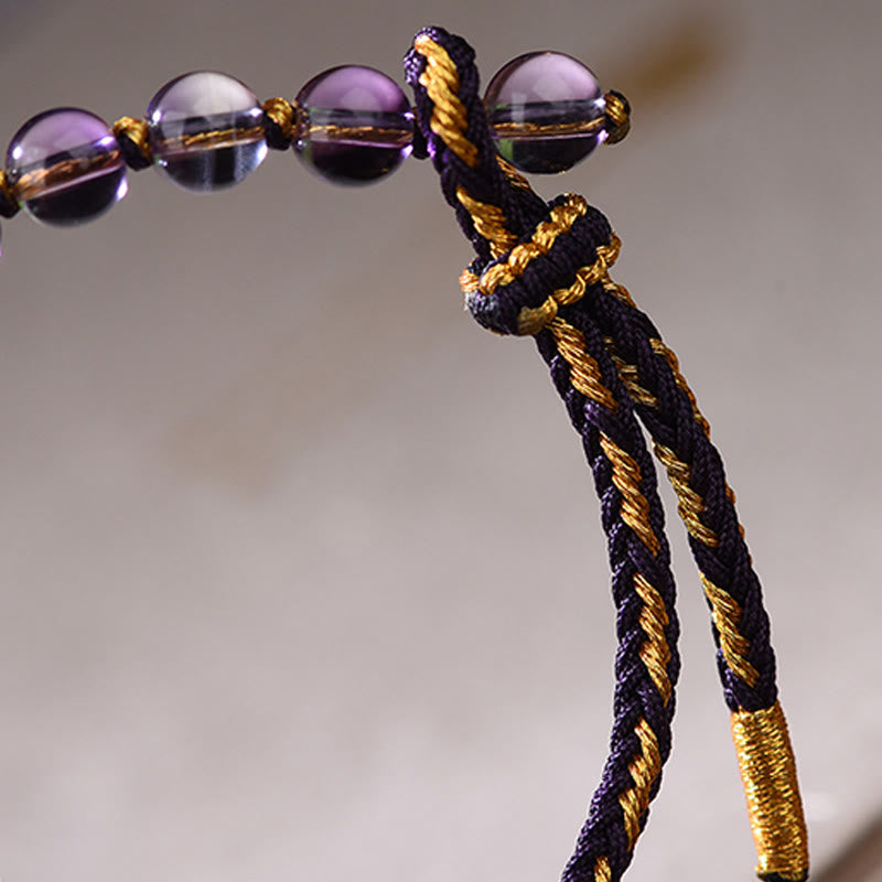 Buddha Stones Five-Emperor Coins Copper Amethyst Cinnabar Black Red String Balance Attract Fortune Bracelet