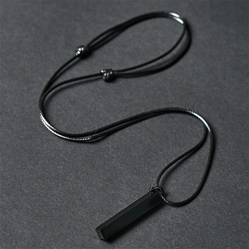 Buddha Stones Black Obsidian Blue Sandstone Transformation Necklace Pendant