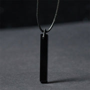 Buddha Stones Black Obsidian Blue Sandstone Transformation Necklace Pendant
