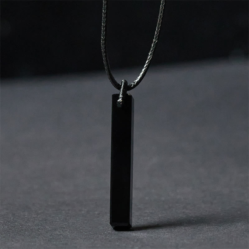 Buddha Stones Black Obsidian Blue Sandstone Transformation Necklace Pendant