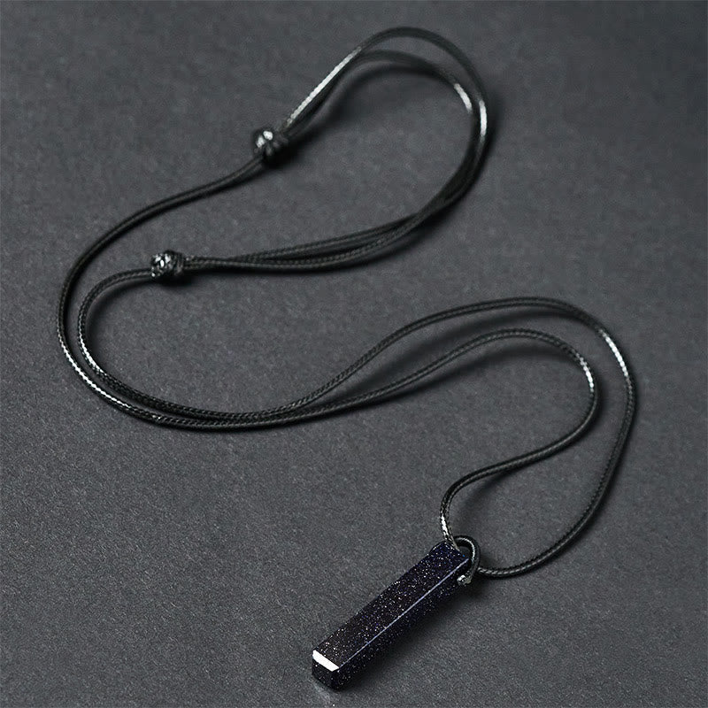 Buddha Stones Black Obsidian Blue Sandstone Transformation Necklace Pendant