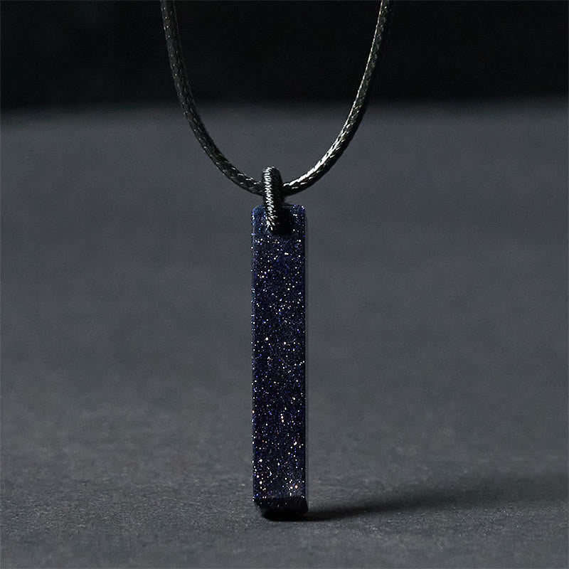 Buddha Stones Black Obsidian Blue Sandstone Transformation Necklace Pendant
