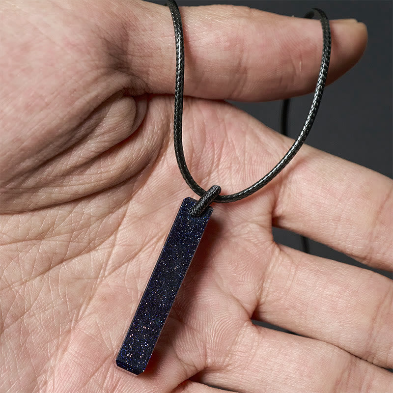Buddha Stones Black Obsidian Blue Sandstone Transformation Necklace Pendant