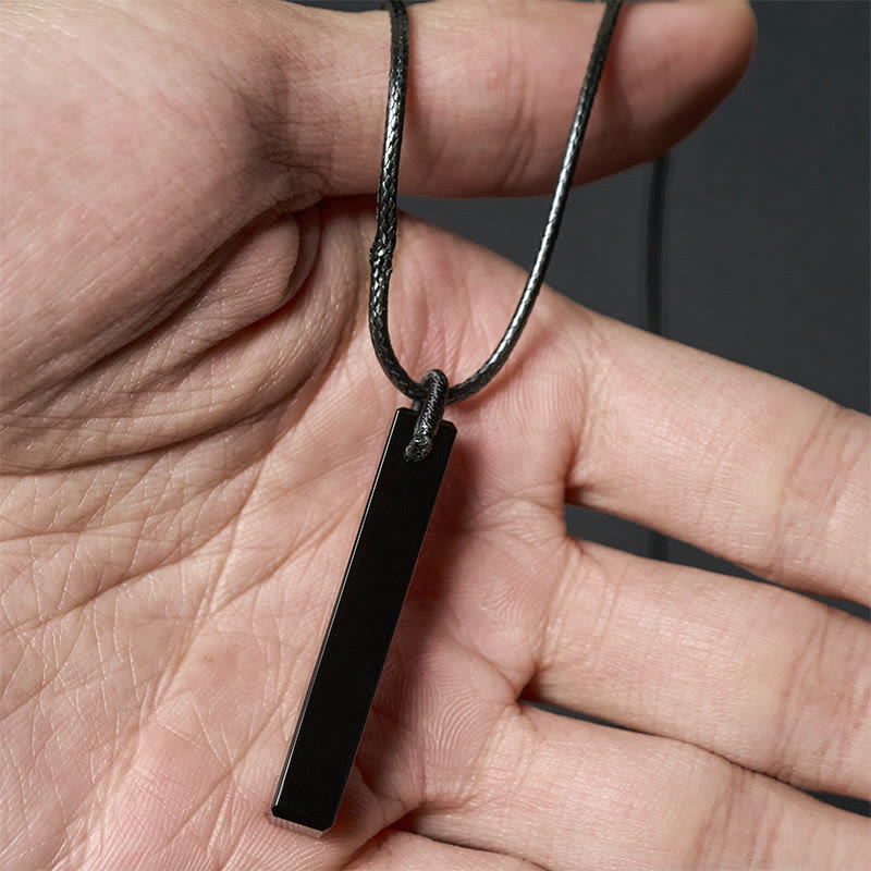 Buddha Stones Black Obsidian Blue Sandstone Transformation Necklace Pendant