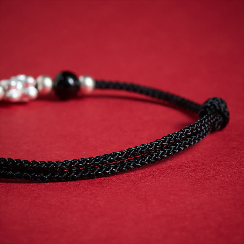 Buddha Stones 999 Sterling Silver Red Agate Year Of The Horse Prosperity String Bracelet