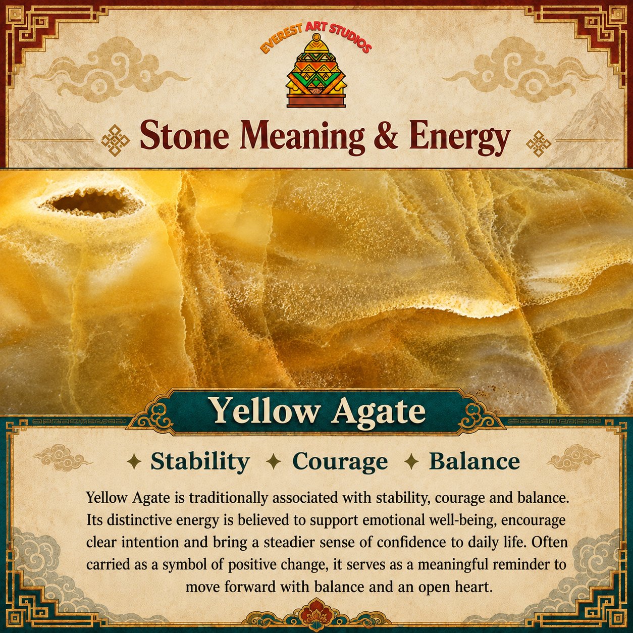 Everest Art Studios — yellow agate