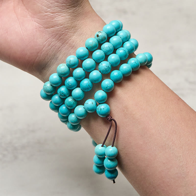 EverestArtStudios 108 Beads Turquoise Wisdom Balance Mala