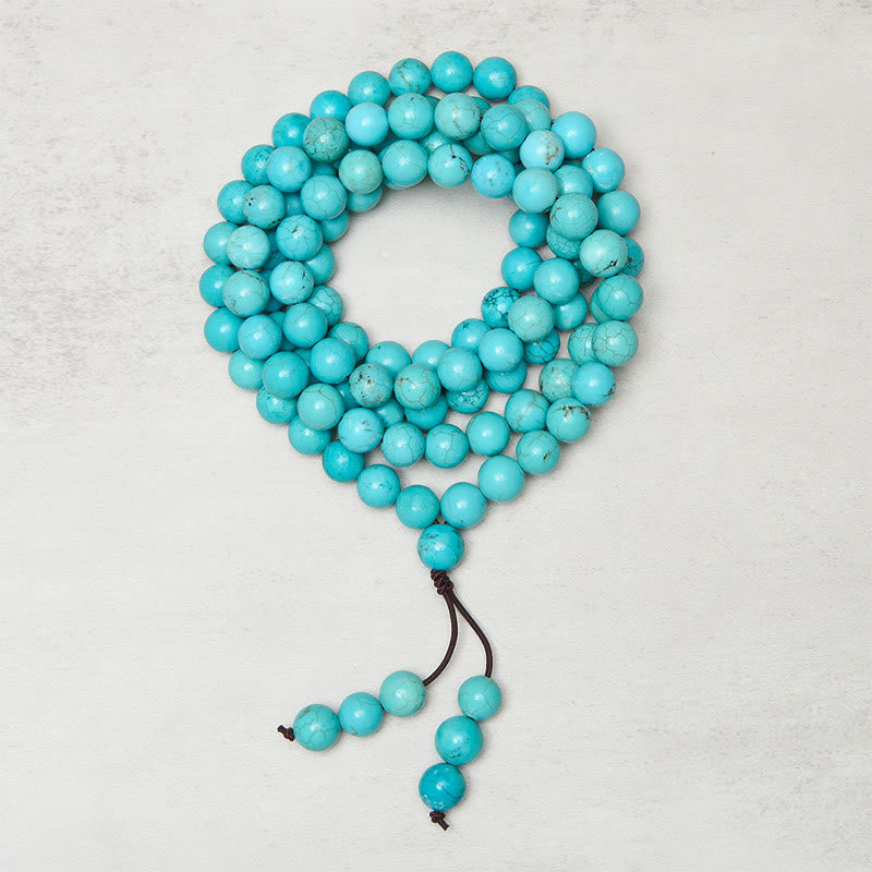 EverestArtStudios 108 Beads Turquoise Wisdom Balance Mala