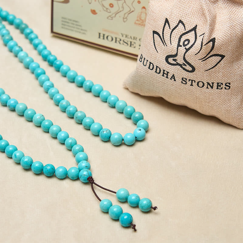 EverestArtStudios 108 Beads Turquoise Wisdom Balance Mala