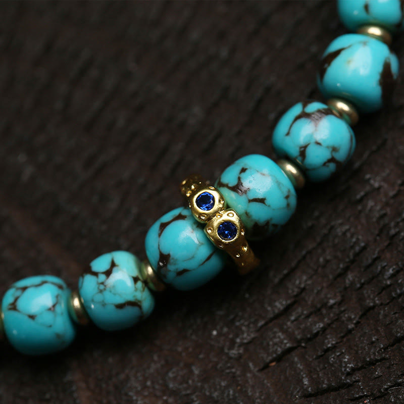 EverestArtStudios Thangka Gau Amulet Box Turquoise Fu Character Protection Bracelet