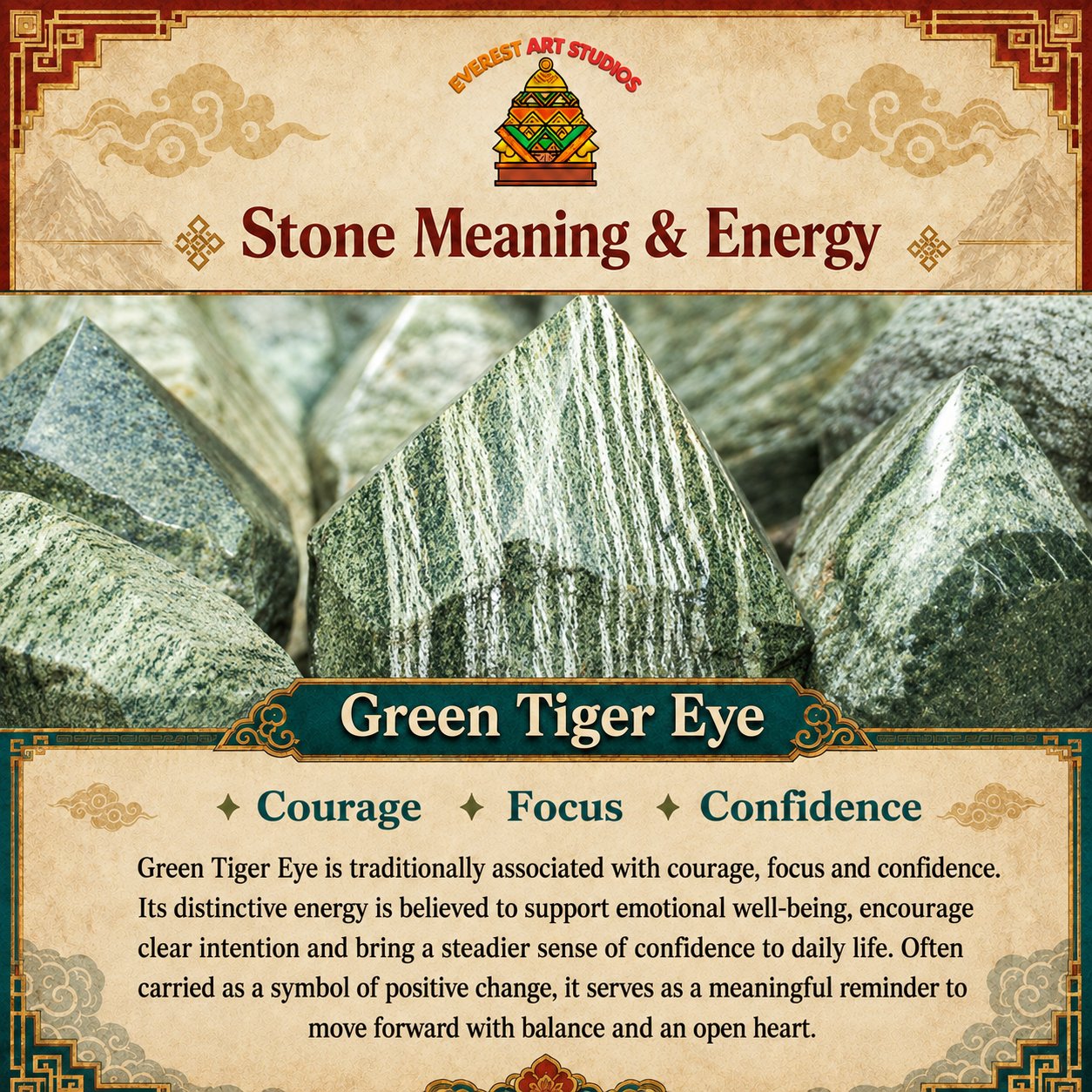 Everest Art Studios — green tiger eye