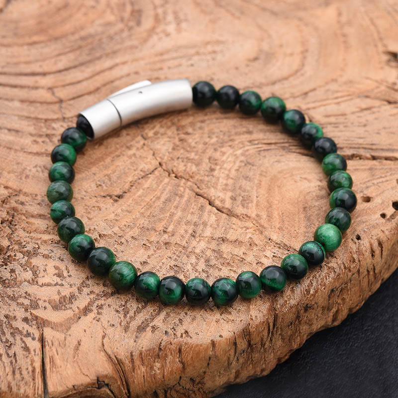 EverestArtStudios Turquoise Black Glitter Stone Tiger Eye Positive Bracelet