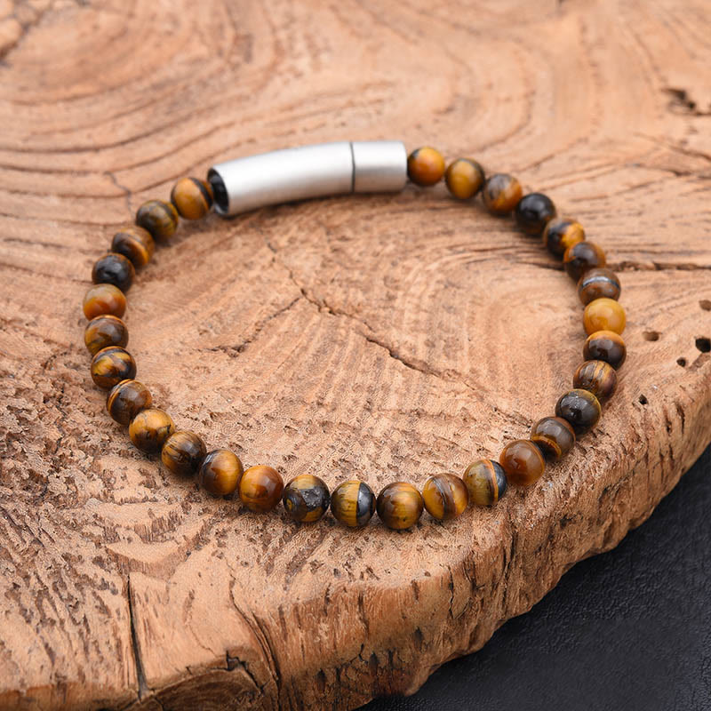EverestArtStudios Turquoise Black Glitter Stone Tiger Eye Positive Bracelet