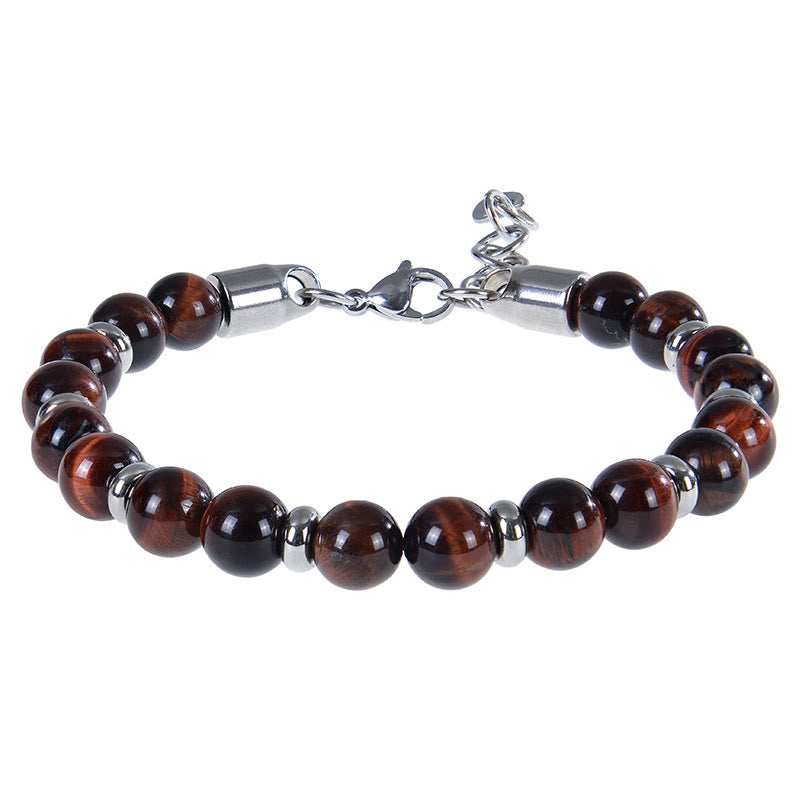 EverestArtStudios Tiger Eye Various Natural Stone Beads Protection Bracelet