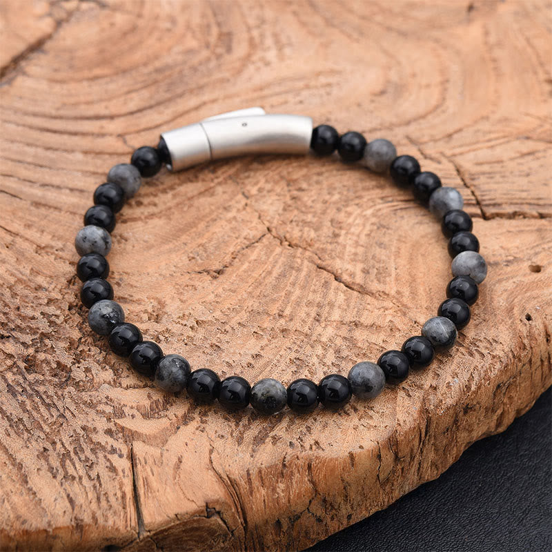 EverestArtStudios Turquoise Black Glitter Stone Tiger Eye Positive Bracelet
