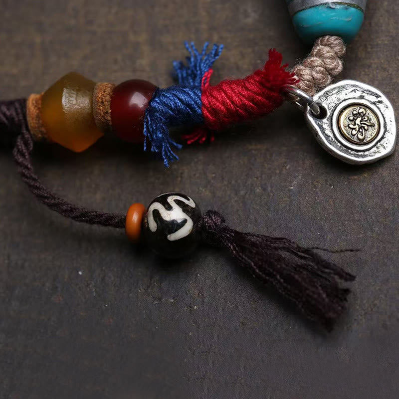 EverestArtStudios Copper Turquoise Dzi Bead Luck Necklace Pendants