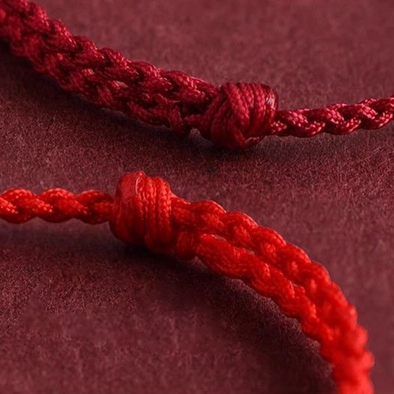 Buddha Stones Carved Auspicious Pattern Natural Peach Wood Rope Luck Bracelet