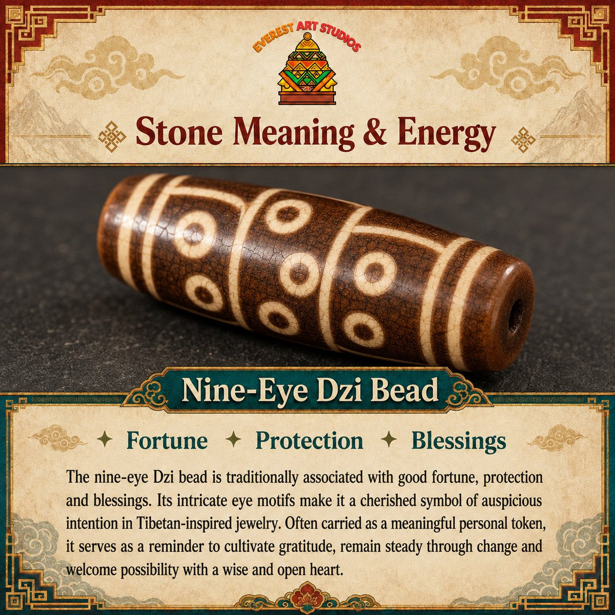 Everest Art Studios — nine eye dzi bead