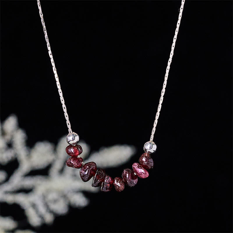 Buddha Stones Black Obsidian Smoky Quartz Garnet Aquamarine Strawberry Quartz Pink Crystal Strength Necklace Pendant