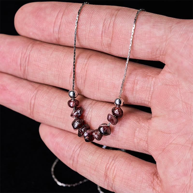 Buddha Stones Black Obsidian Smoky Quartz Garnet Aquamarine Strawberry Quartz Pink Crystal Strength Necklace Pendant