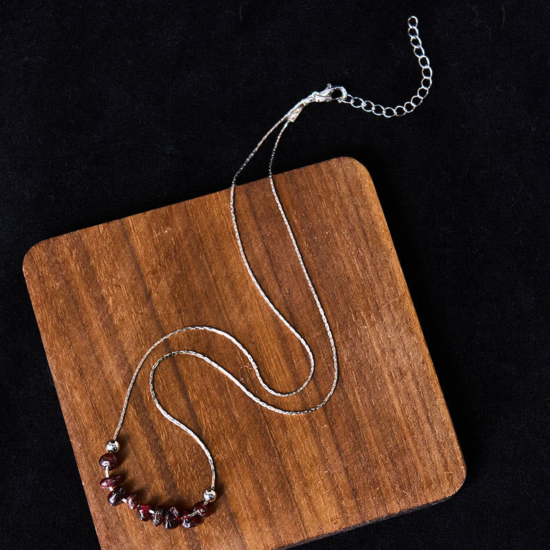 Buddha Stones Black Obsidian Smoky Quartz Garnet Aquamarine Strawberry Quartz Pink Crystal Strength Necklace Pendant