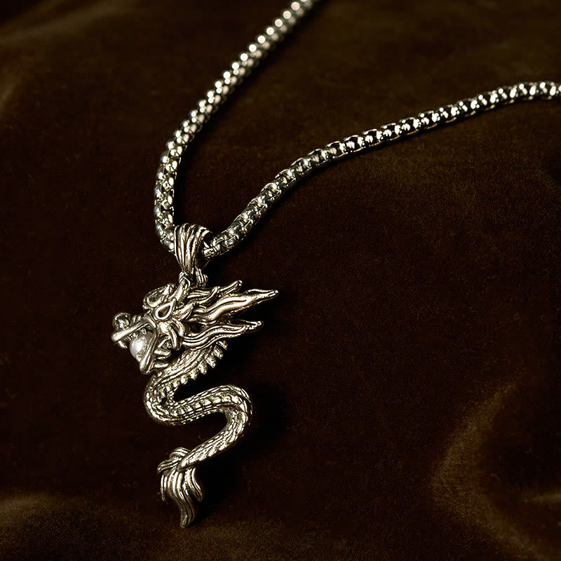 Buddha Stones Dragon Copper Balance Luck Necklace Pendant