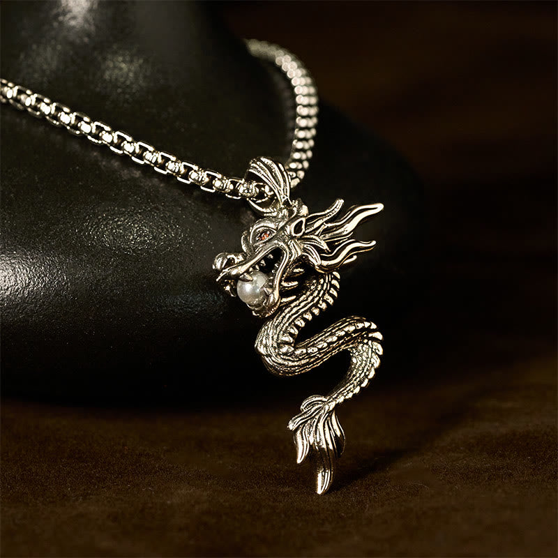 Buddha Stones Dragon Copper Balance Luck Necklace Pendant