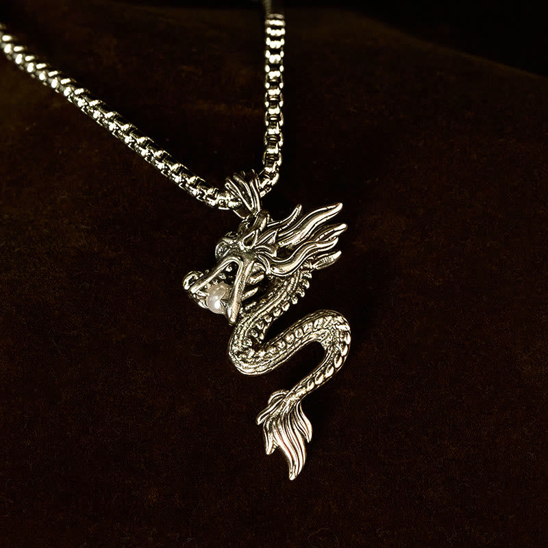 Buddha Stones Dragon Copper Balance Luck Necklace Pendant