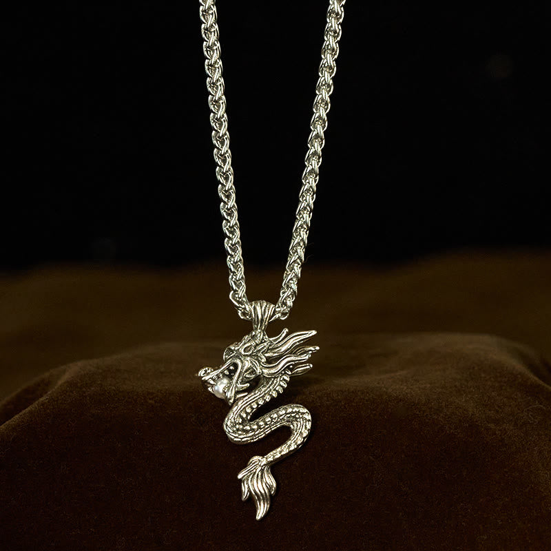 Buddha Stones Dragon Copper Balance Luck Necklace Pendant