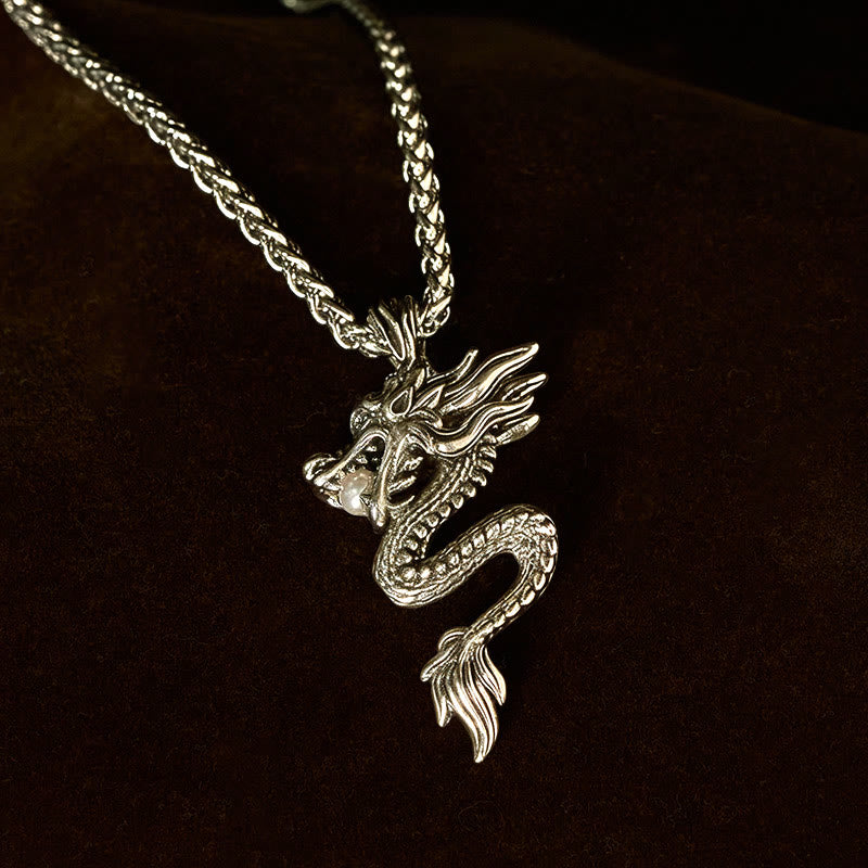 Buddha Stones Dragon Copper Balance Luck Necklace Pendant