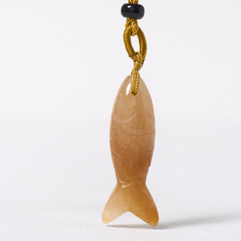 Buddha Stones Carving Koi Fish Pink Crystal Indian Agate Amethyst Warmth Prosperity Necklace Pendant