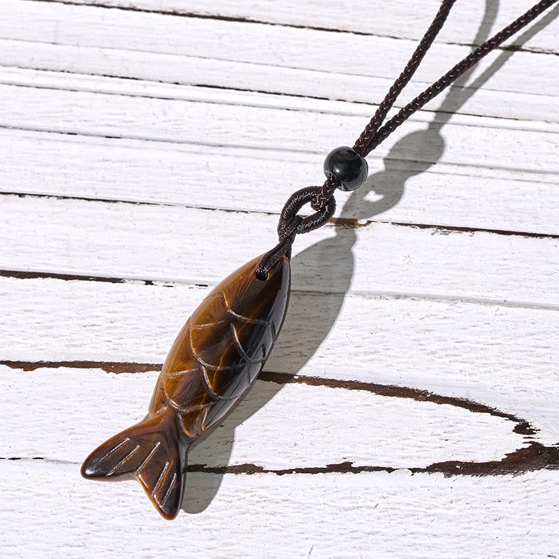 Buddha Stones Carving Koi Fish Pink Crystal Indian Agate Amethyst Warmth Prosperity Necklace Pendant