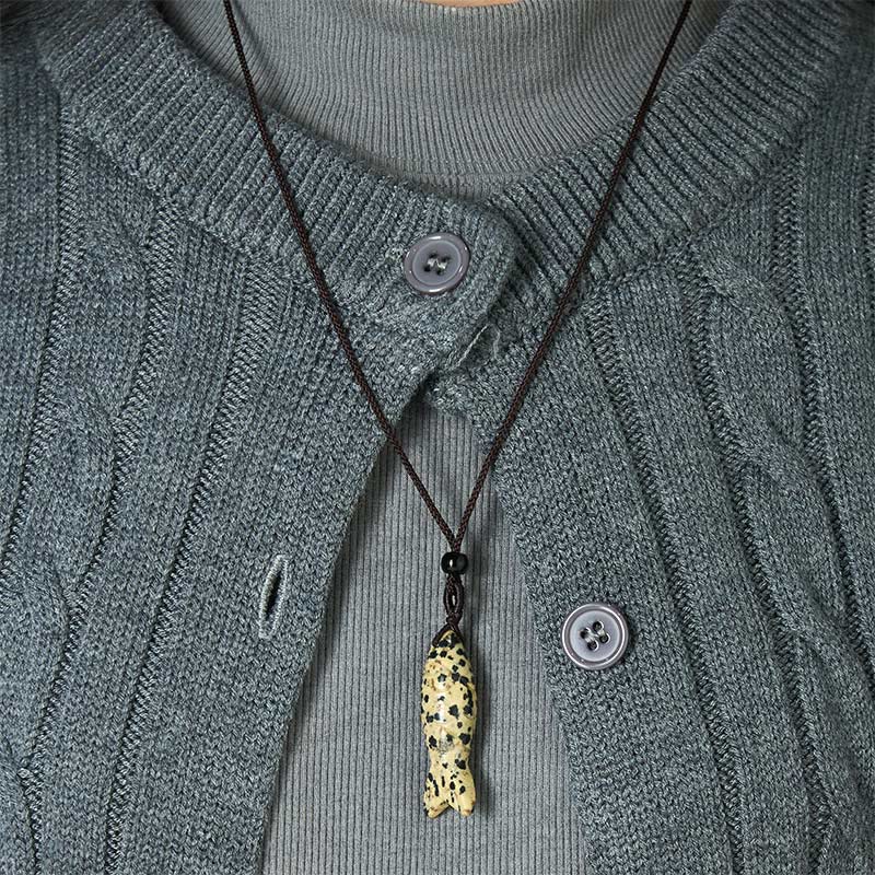 Buddha Stones Carving Koi Fish Pink Crystal Indian Agate Amethyst Warmth Prosperity Necklace Pendant