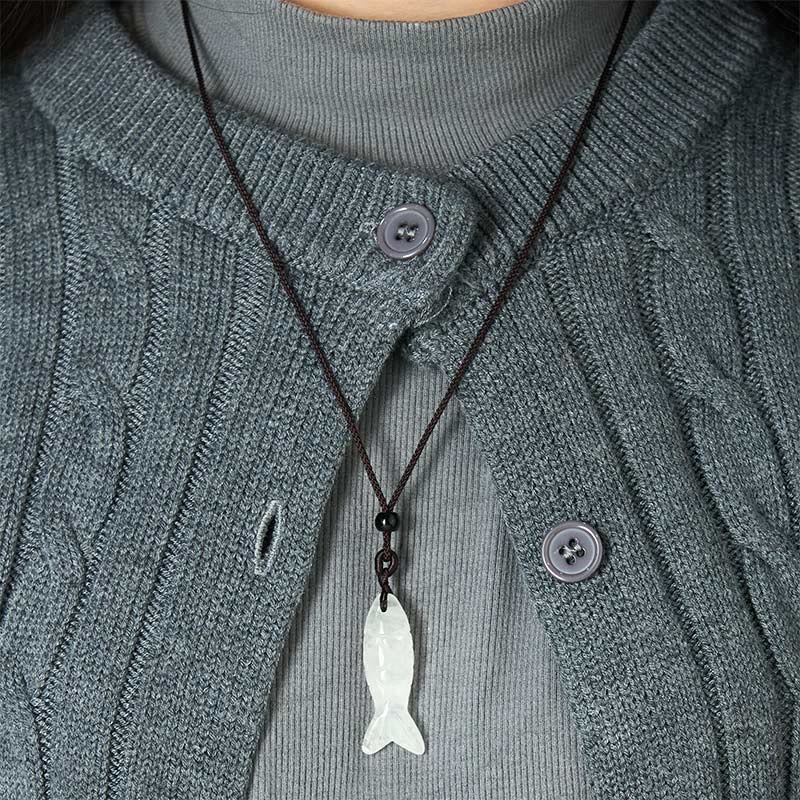Buddha Stones Carving Koi Fish Pink Crystal Indian Agate Amethyst Warmth Prosperity Necklace Pendant