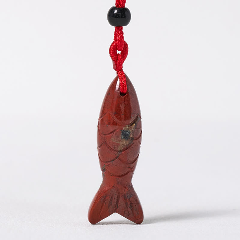 Buddha Stones Carving Koi Fish Pink Crystal Indian Agate Amethyst Warmth Prosperity Necklace Pendant
