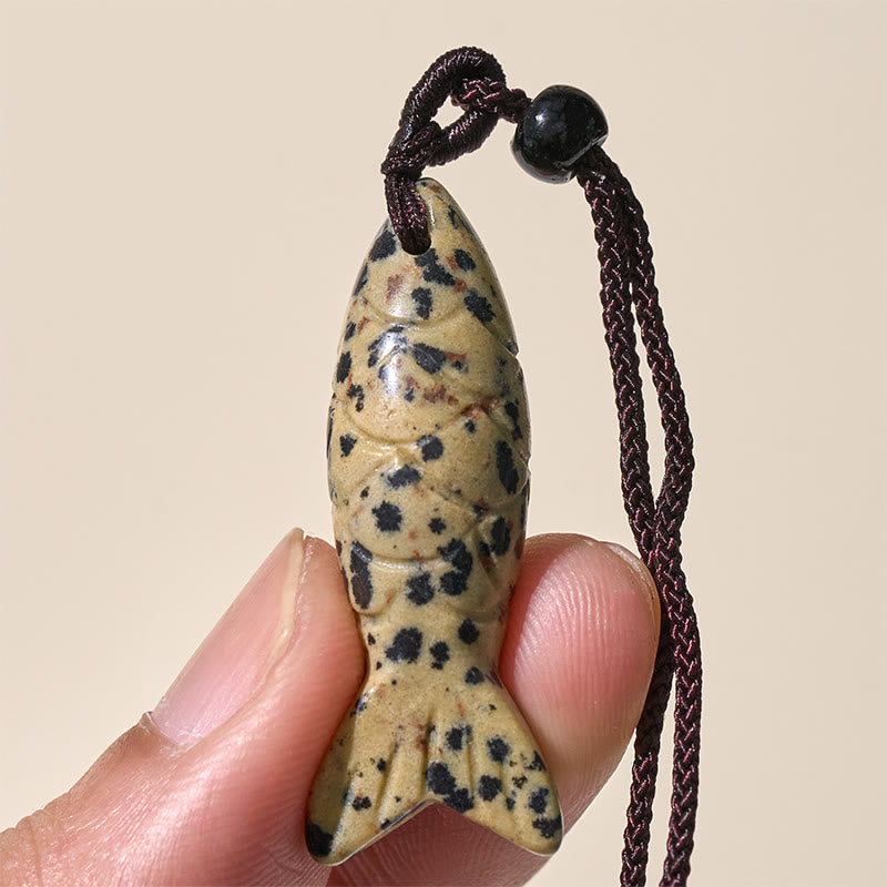 Buddha Stones Carving Koi Fish Pink Crystal Indian Agate Amethyst Warmth Prosperity Necklace Pendant