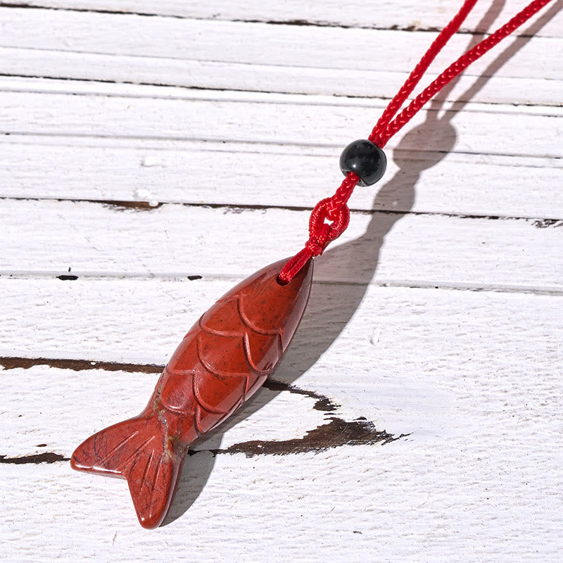 Buddha Stones Carving Koi Fish Pink Crystal Indian Agate Amethyst Warmth Prosperity Necklace Pendant