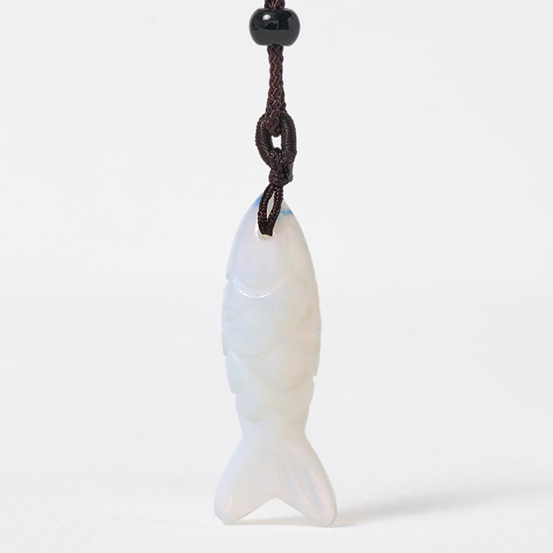 Buddha Stones Carving Koi Fish Pink Crystal Indian Agate Amethyst Warmth Prosperity Necklace Pendant
