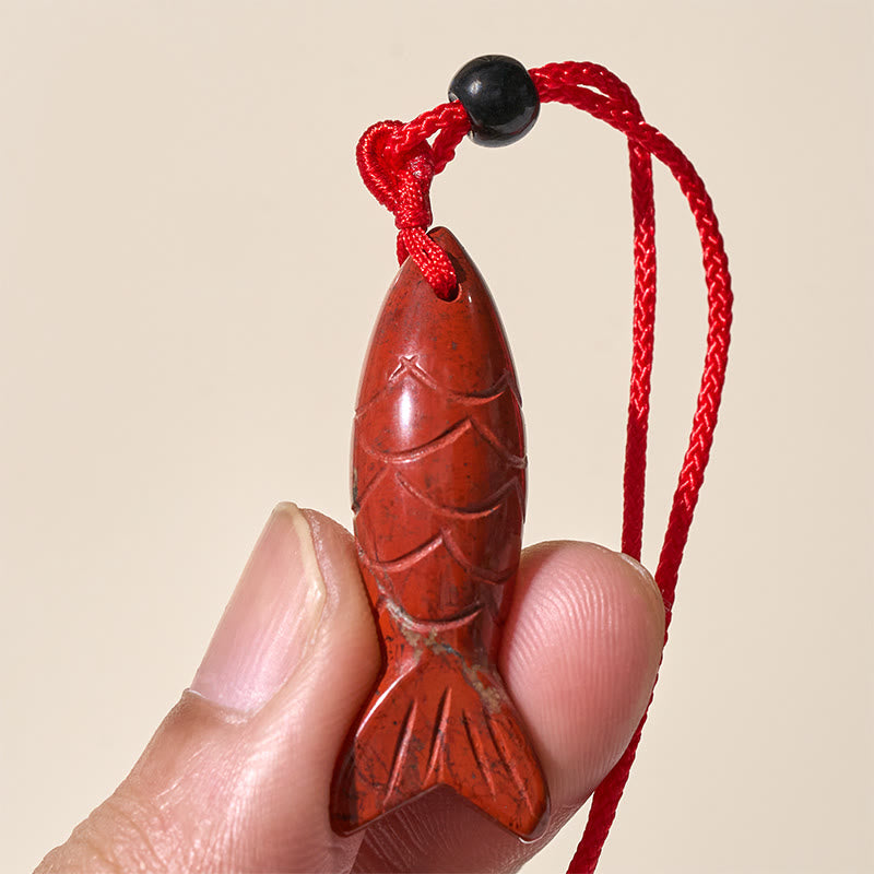 Buddha Stones Carving Koi Fish Pink Crystal Indian Agate Amethyst Warmth Prosperity Necklace Pendant
