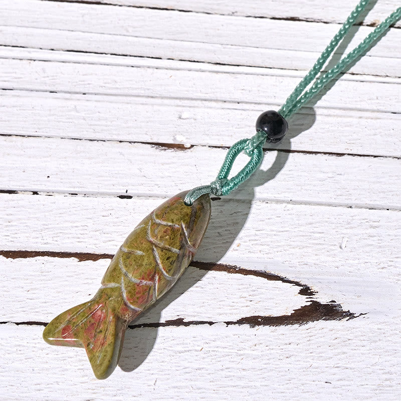 Buddha Stones Carving Koi Fish Pink Crystal Indian Agate Amethyst Warmth Prosperity Necklace Pendant