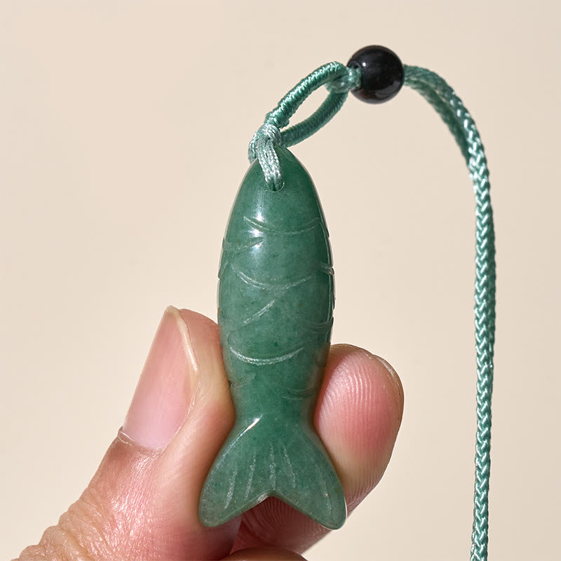Buddha Stones Carving Koi Fish Pink Crystal Indian Agate Amethyst Warmth Prosperity Necklace Pendant