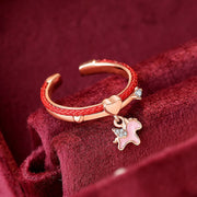 Buddha Stones Red String 925 Sterling Silver Luck Open Ring