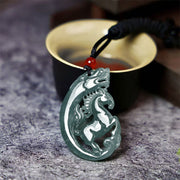 EverestArtstudios Year Of The Horse Dragon Jade Luck Necklace Pendants