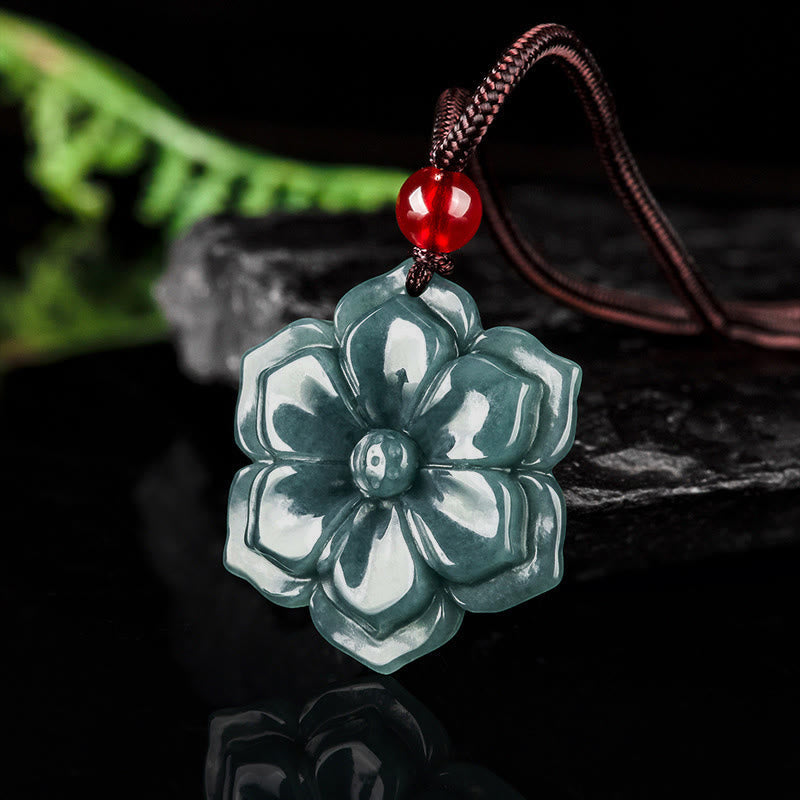EverestArtstudios Peach Blossom Jade Prosperity Necklace Pendants