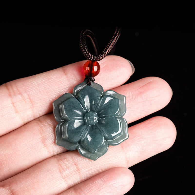 EverestArtstudios Peach Blossom Jade Prosperity Necklace Pendants