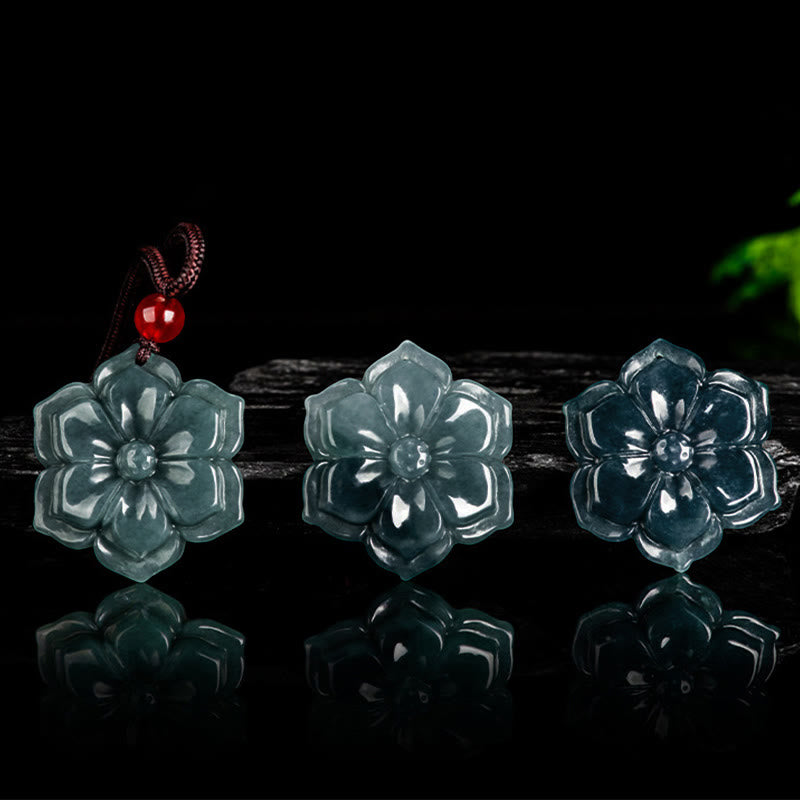 EverestArtstudios Peach Blossom Jade Prosperity Necklace Pendants