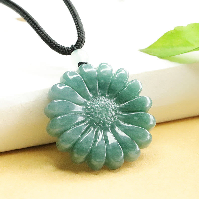 EverestArtstudios Sunflower Jade Abundance Necklace Pendants