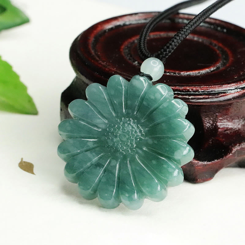 EverestArtstudios Sunflower Jade Abundance Necklace Pendants