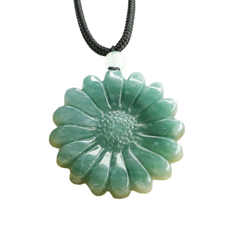 EverestArtstudios Sunflower Jade Abundance Necklace Pendants